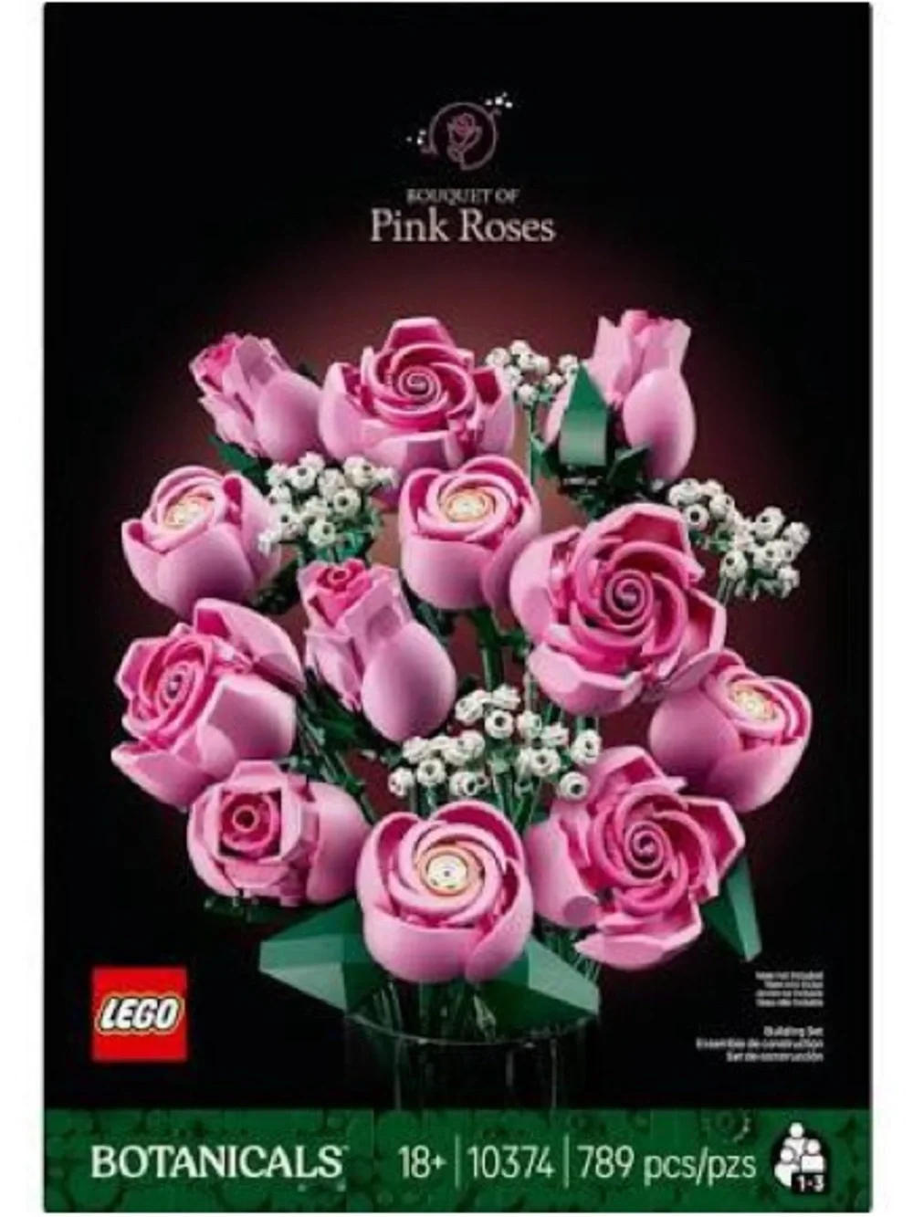 LEGO Pink Roses Bouquet Floral Display - Pink & Green